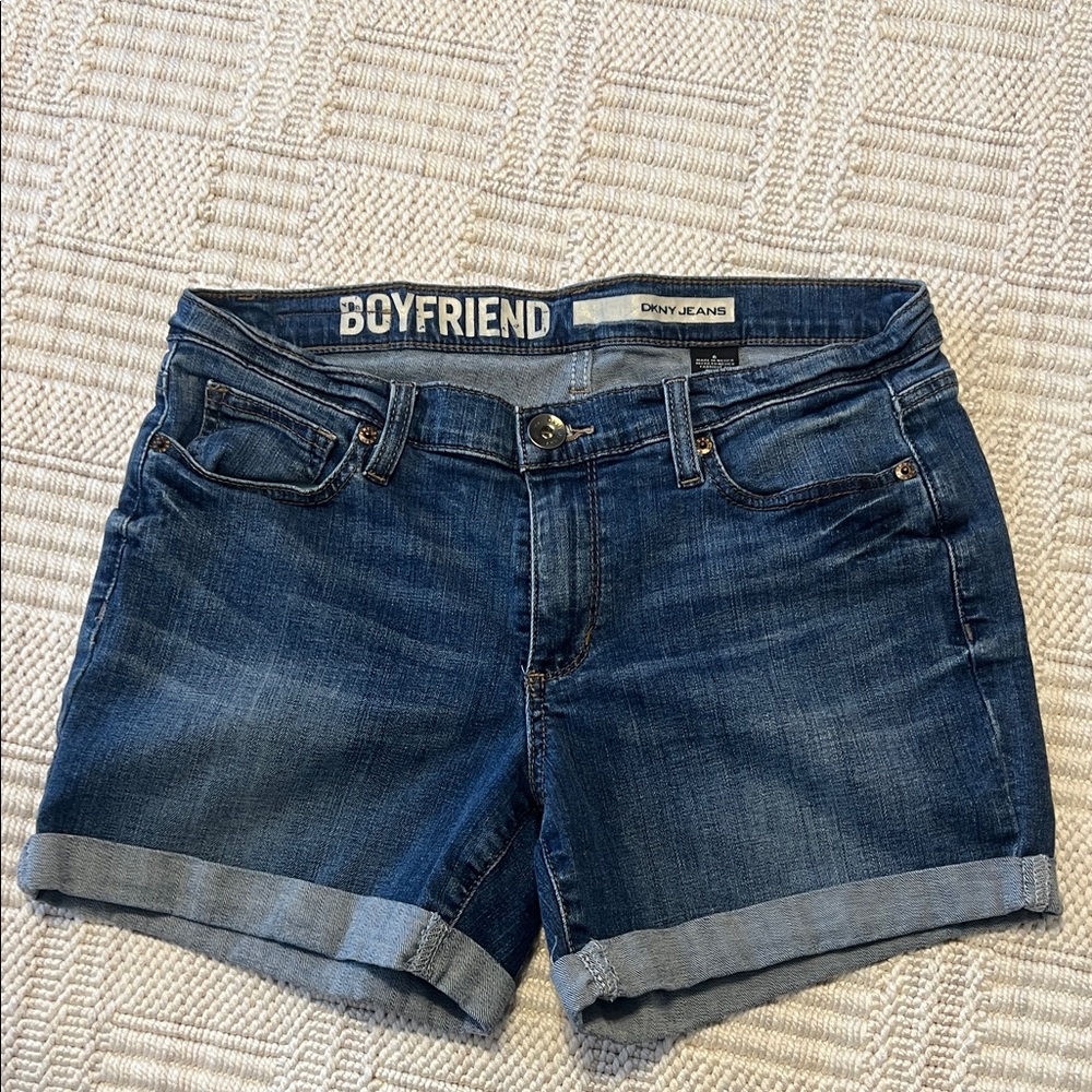 DKNY Dark Blue Boyfriend Denim Shorts